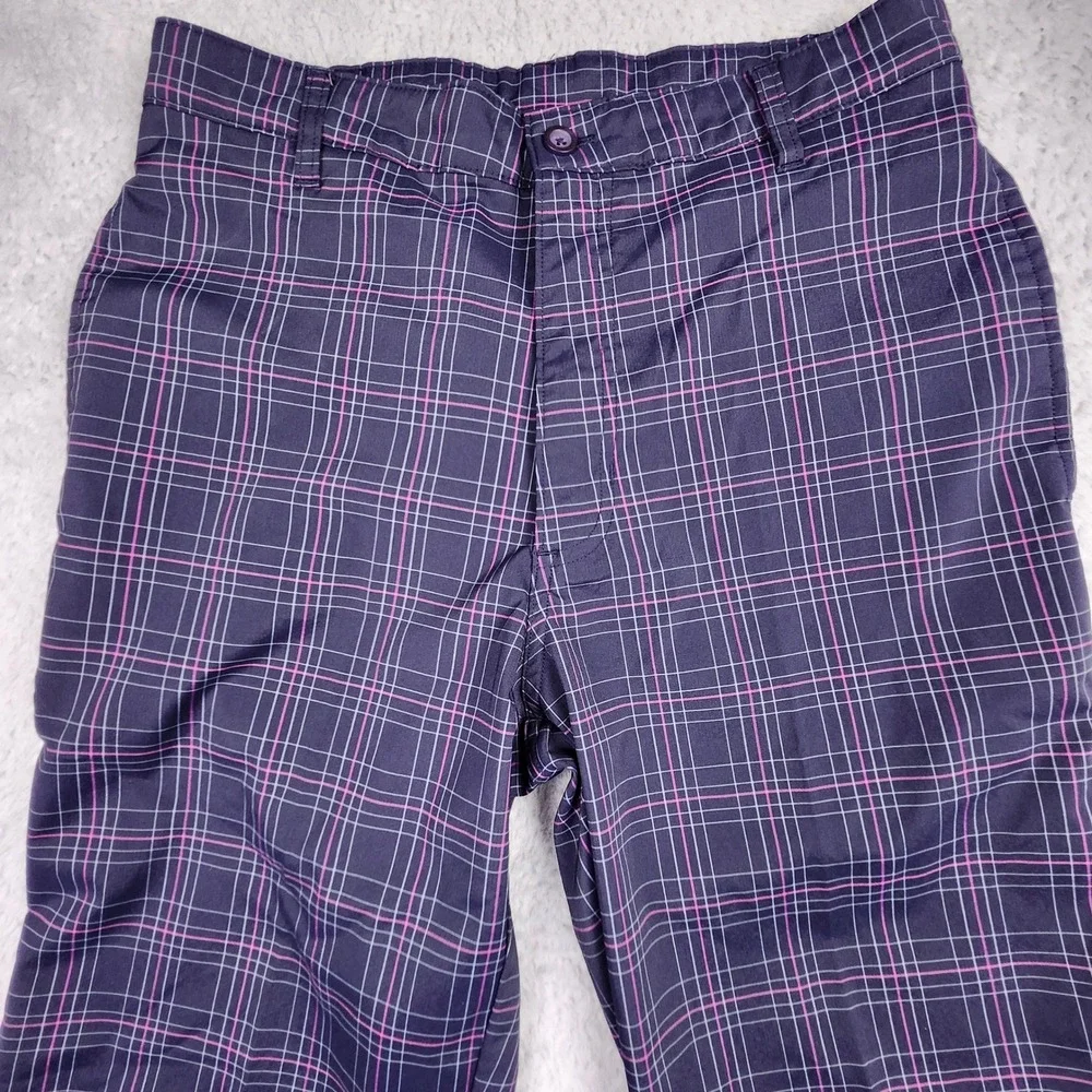 C9 Champion Golf Pants Men 30x30 Blue Plaid Performance Stretch Flat Front Prep